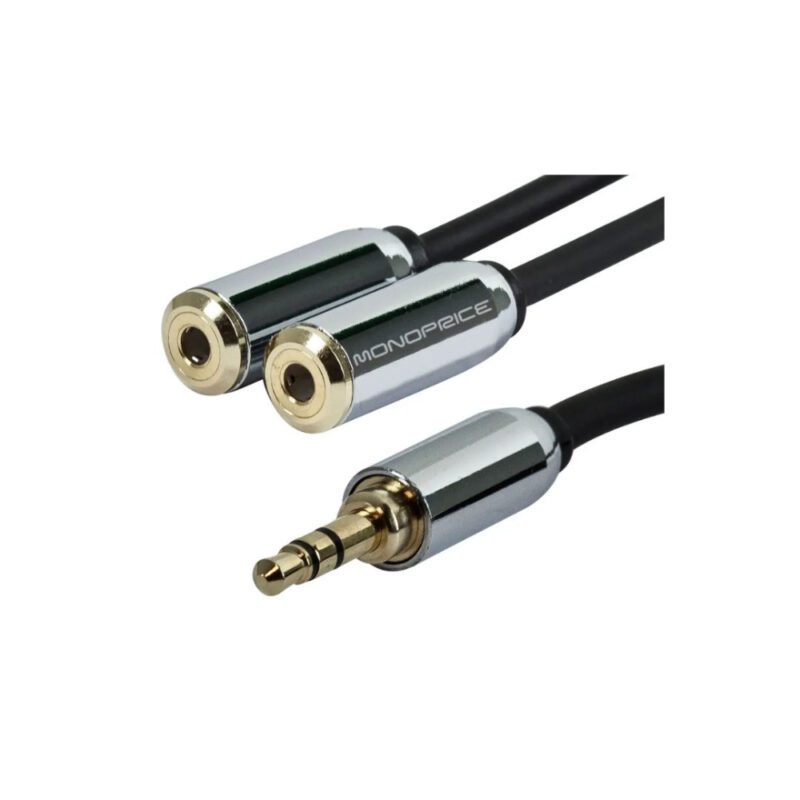 thumbnail image 2 of Monoprice 6-Inch 3.5mm Stereo Splitter – One Male Plug To Two Female Jacks – Great For Sharing Audio – Model 667 2 of 3