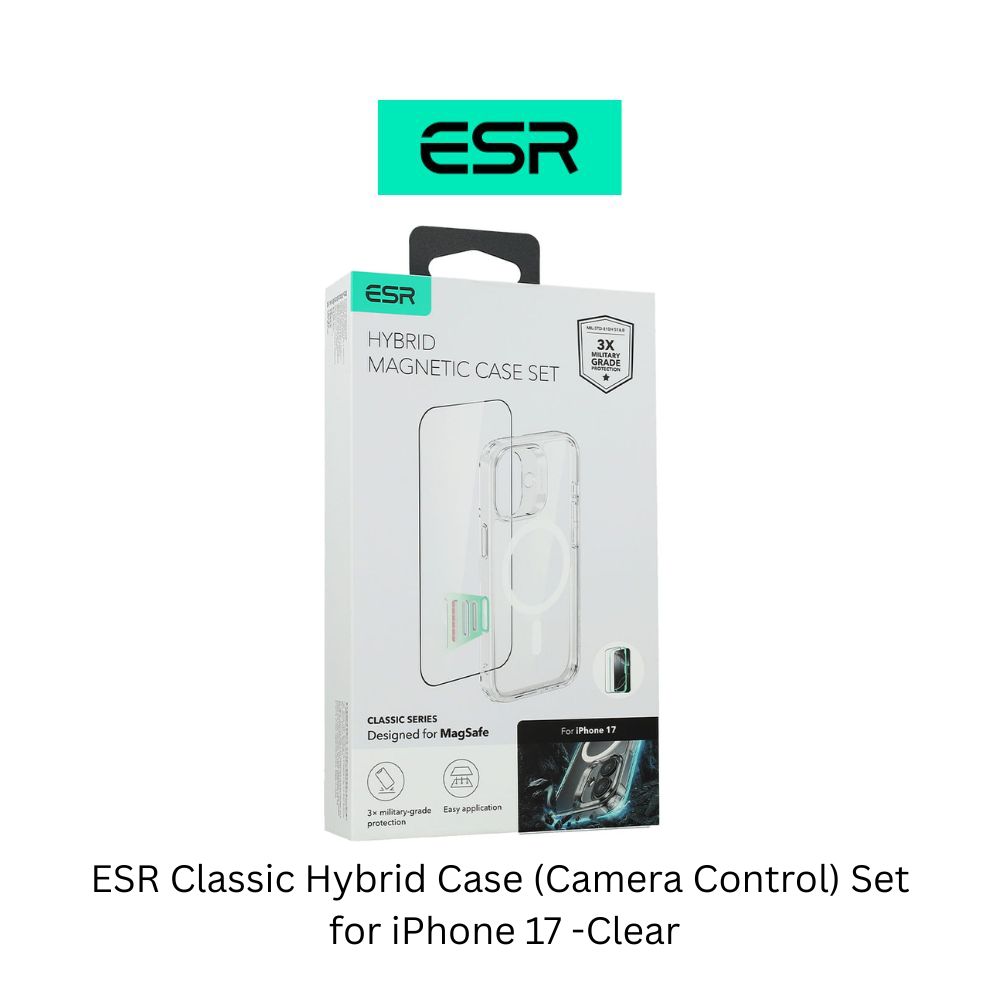 ESR Classic Hybrid Case (Camera Control) Set for iPhone 17 -Clear 1 ESR Classic Hybrid Case Camera Control Set for iP 17 Clear 1