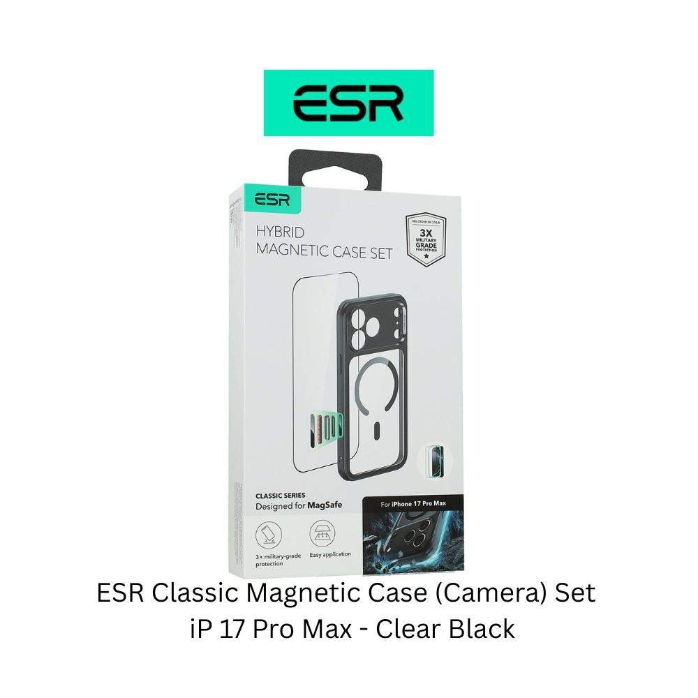 ESR Classic Magnetic Case (Camera Control) Set - iPhone 17 Pro Max-Clear Black 1 ESR Classic Magnetic Case Camera Set iP
