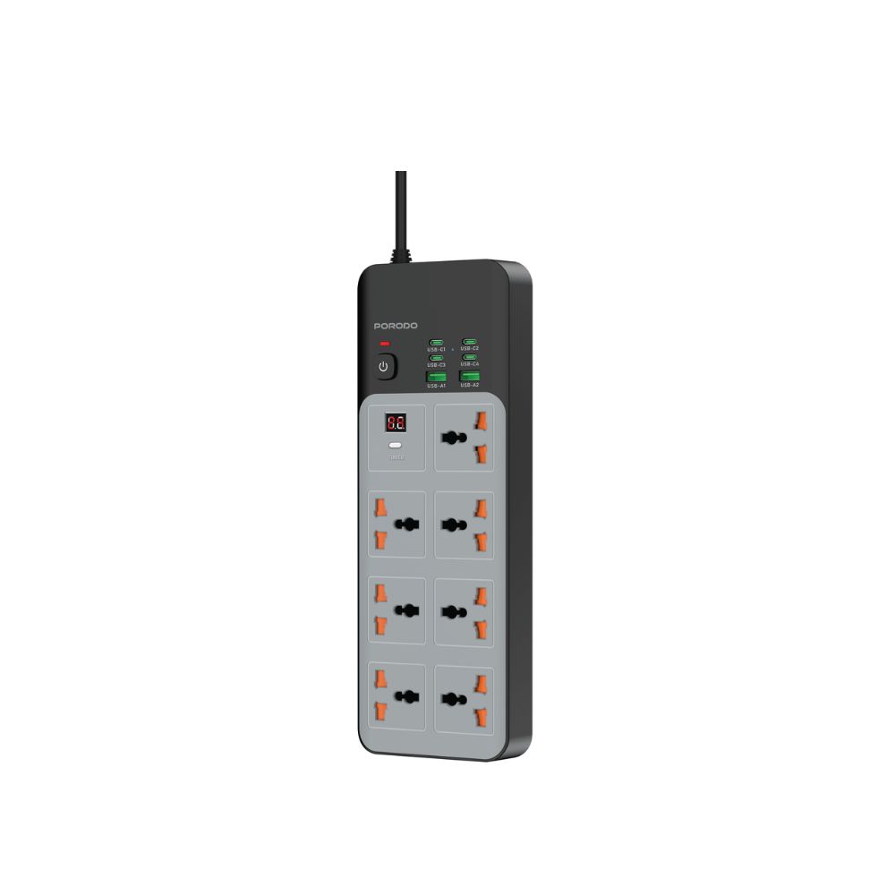 Porodo 7 1 Power Socket with Universal AC Output 4C 3M Length 1