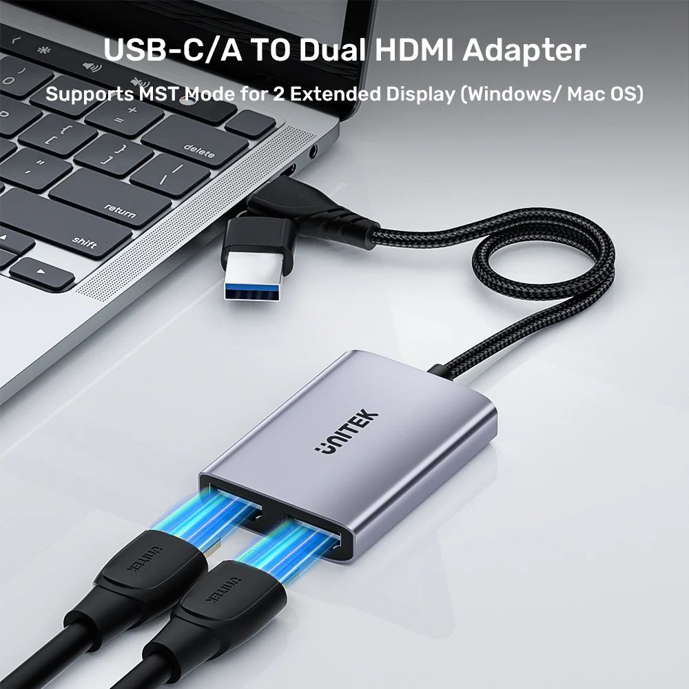 Unitek USB C to Dual HDMI 4K Adaptor MST V1427A01 2